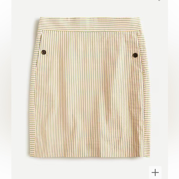 J. Crew Mini Skirt in Stretch Seersucker • “Saffron Pink” • Size 2 - Picture 1 of 3